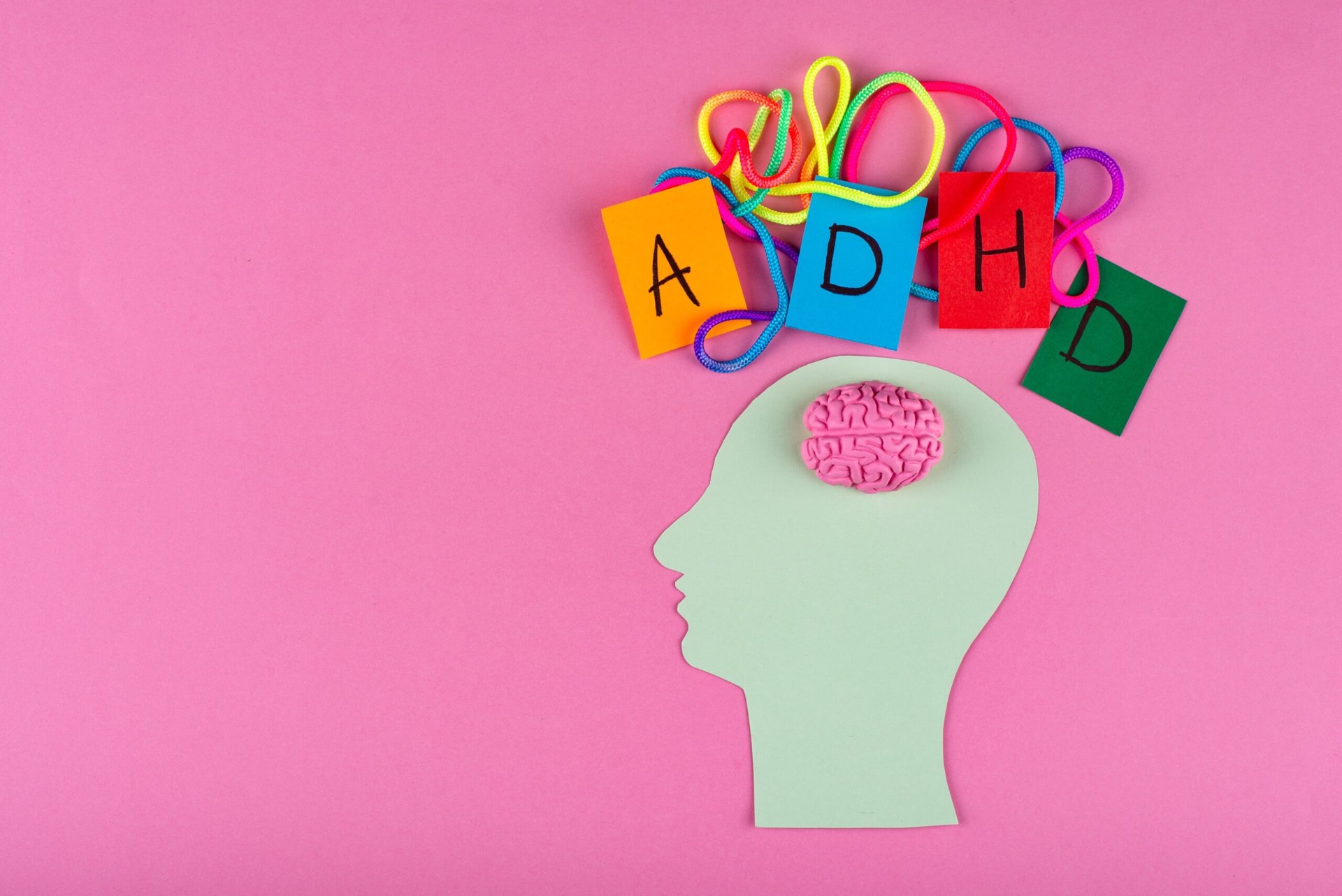 brain with adhd letters coming out