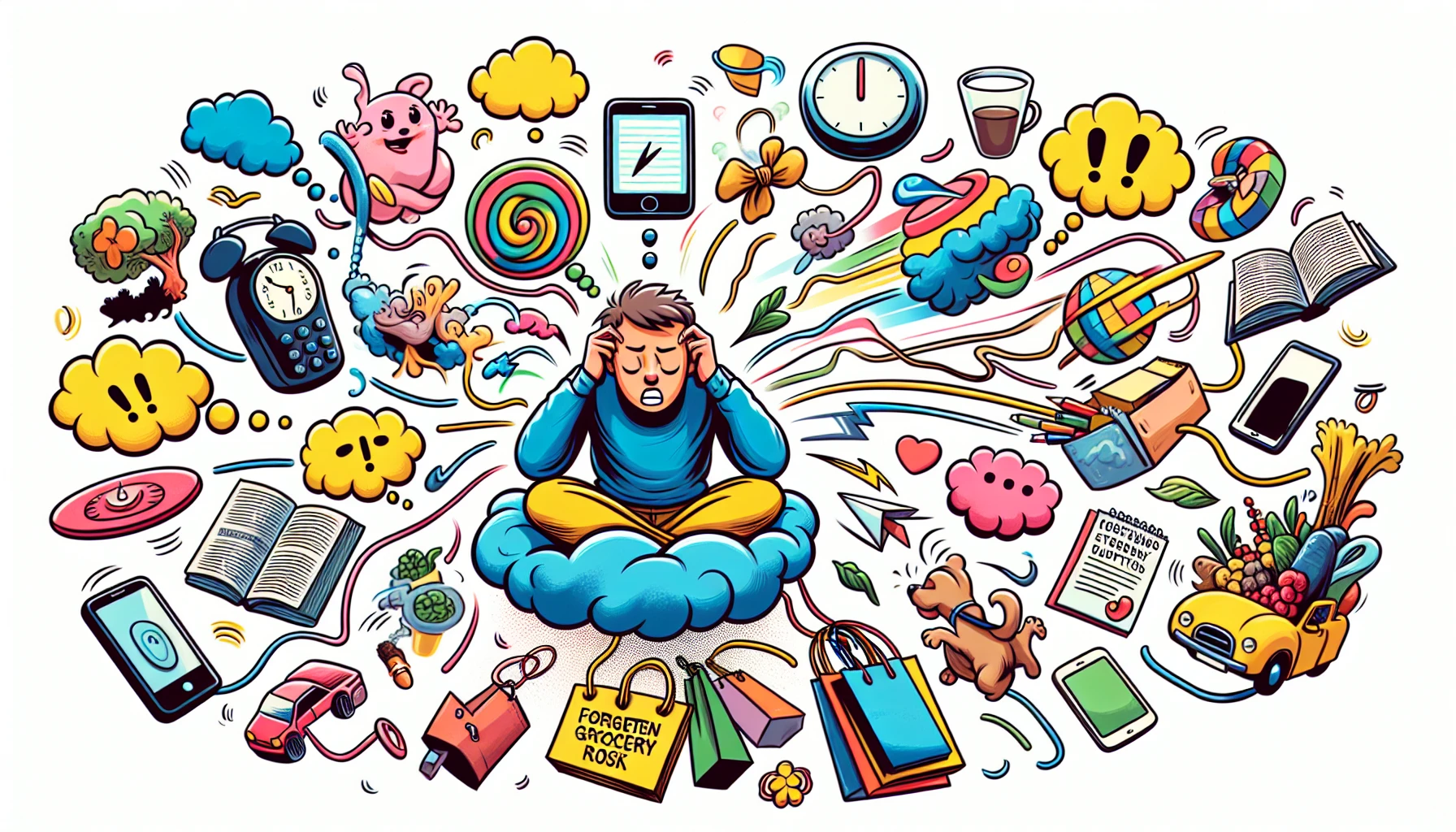 animation of person with adhd noise and distractions